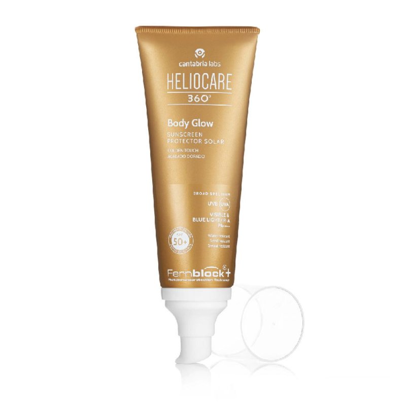 Heliocare 360º body glow protector solar acabado dorado Spf50+ 100 ml