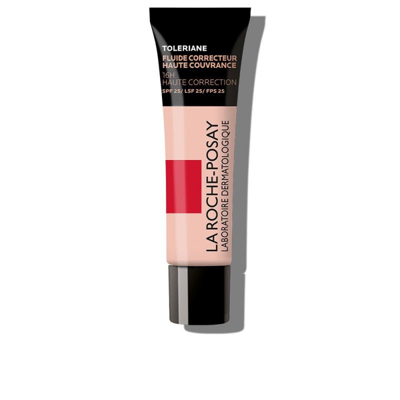 Toleriane base de maquillaje fluida correctora de alta cobertura, acabado mate SPF 25 13 30 ml