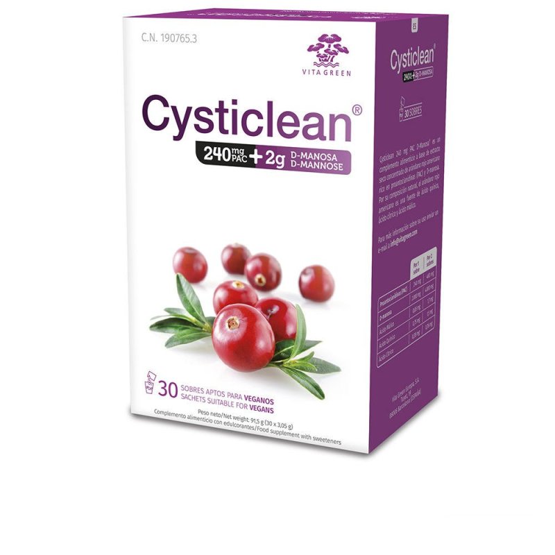 Cysticlean D-Manosa con 240mg Pac y Arándano Rojo sobres 30 u