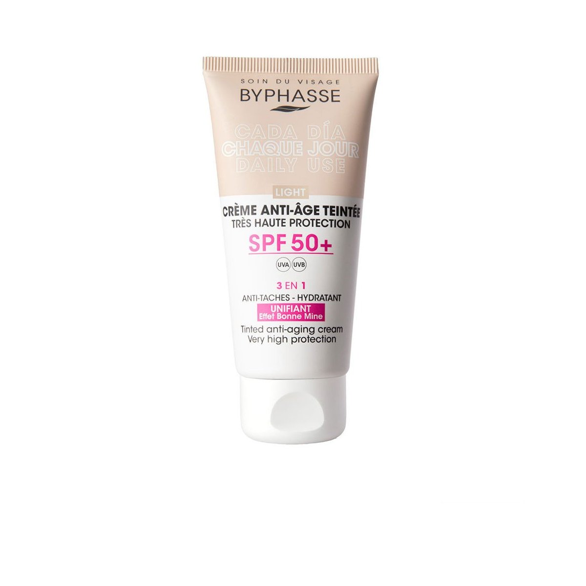 Crema Facial antiedad con color Spf50+ light 50 ml