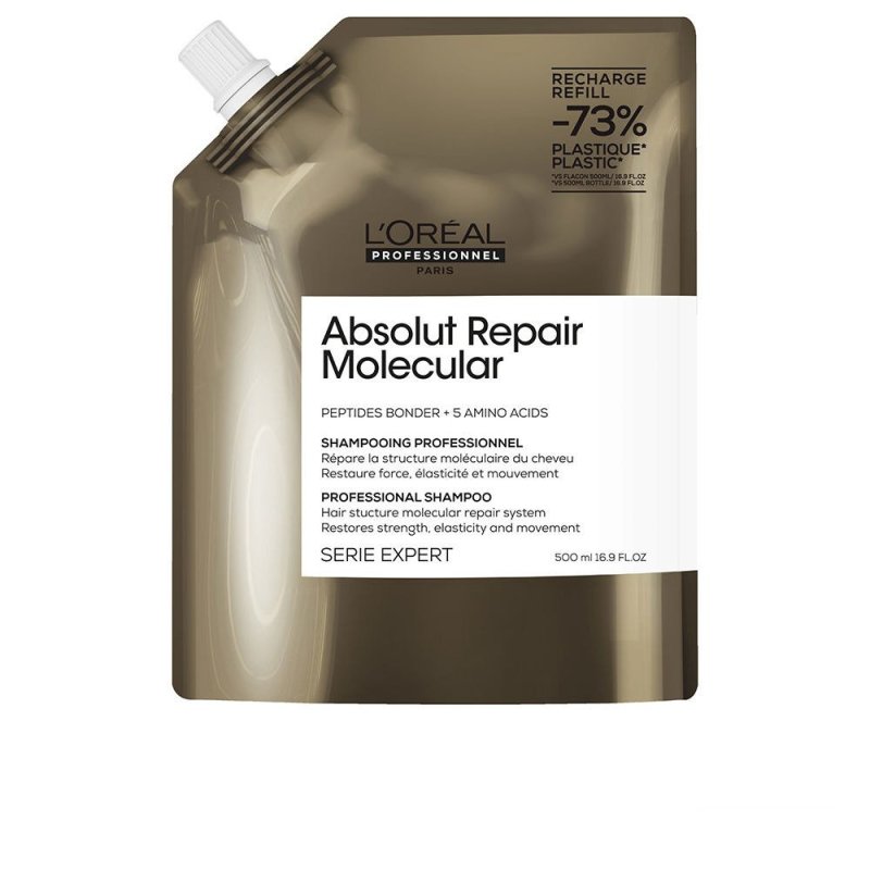 Absolut Repair Molecular champú profesional sin sulfatos para cabello dañado recarga 500 ml