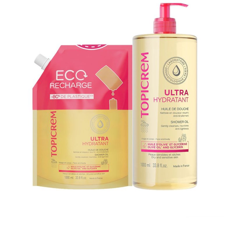 Uh Aceite de Ducha Hidratante 1000 ml + Recarga 1000 ml Pack 2 pz