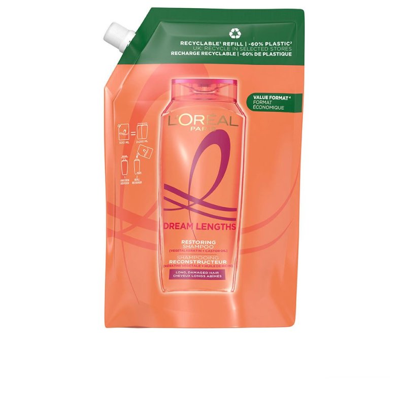 Elvive Dream Long champú reconstructor recarga eco pack 500 ml