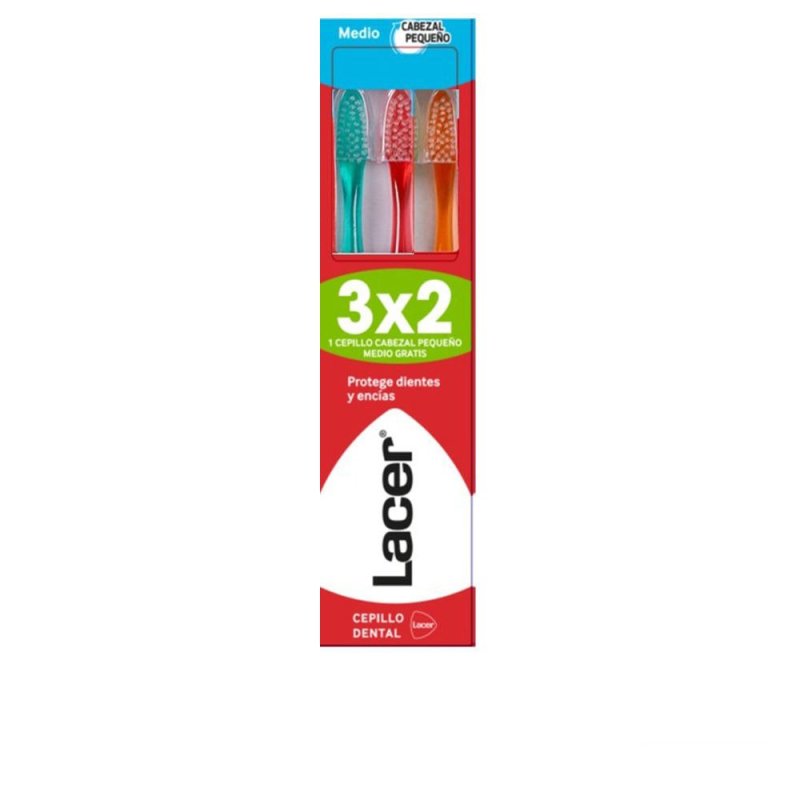 Cepillo Dental cabezal pequeño medio pack 3 u