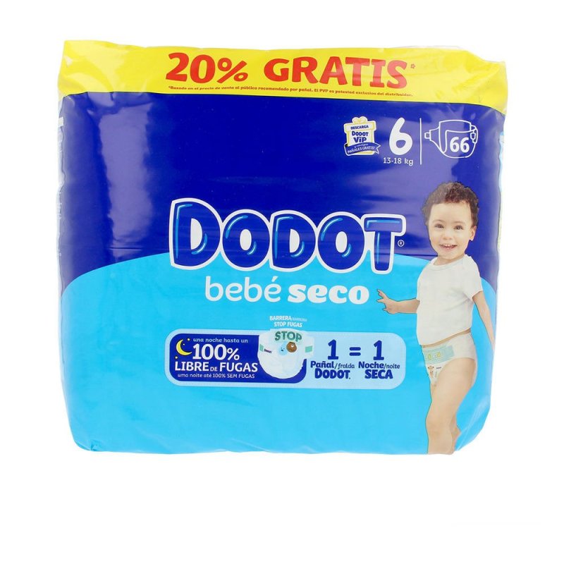 Dodot Etapas talla 6 pañales 13-18 kg 66 u