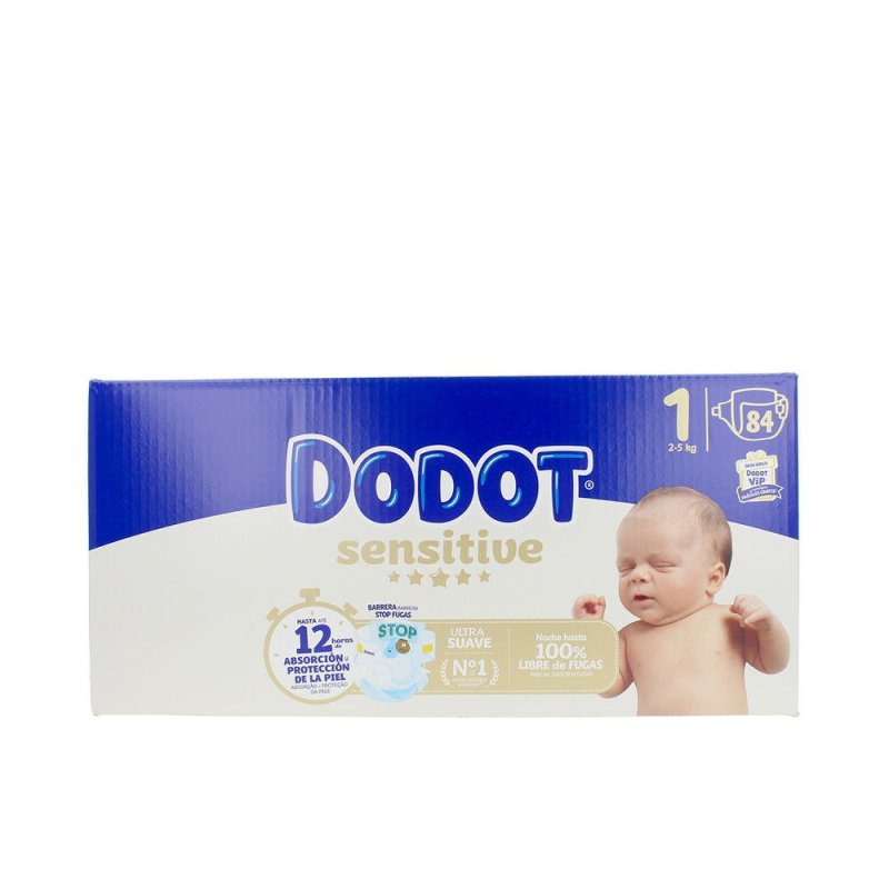 Dodot Sensitive RN talla 1 pañales 2-5 kg 84 u