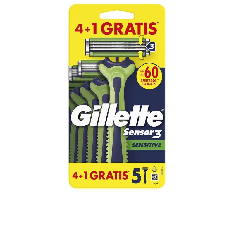 Gillette Sensor3 Sensitive cuchilla afeitar desechable 5 u