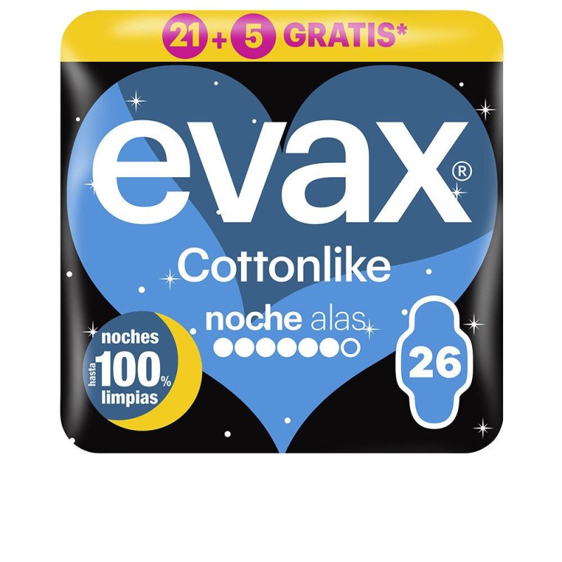 Cottonlike compresas noche alas 26 u