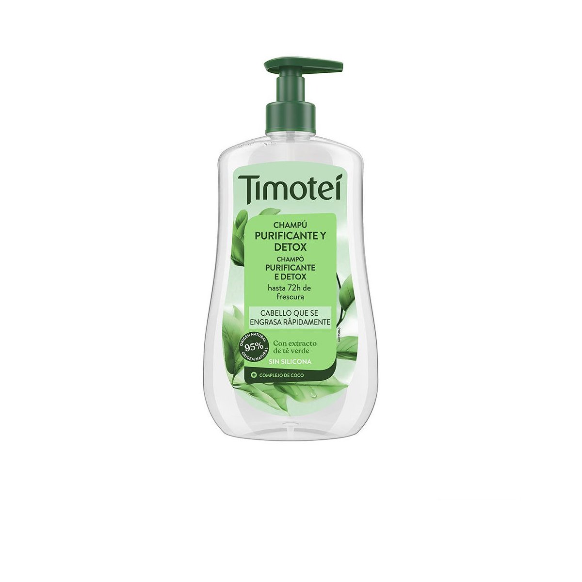 Timotei champú purificante y detox con extracto de té verde para cabello graso 600 ml