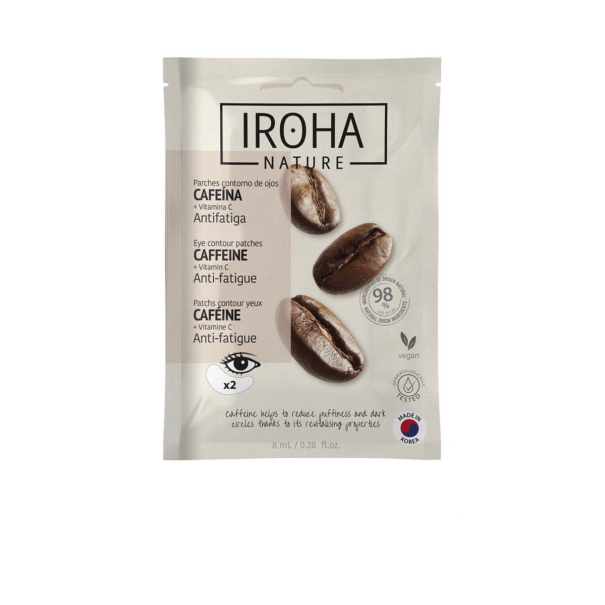 Cafeina parches contorno de ojos 8 ml