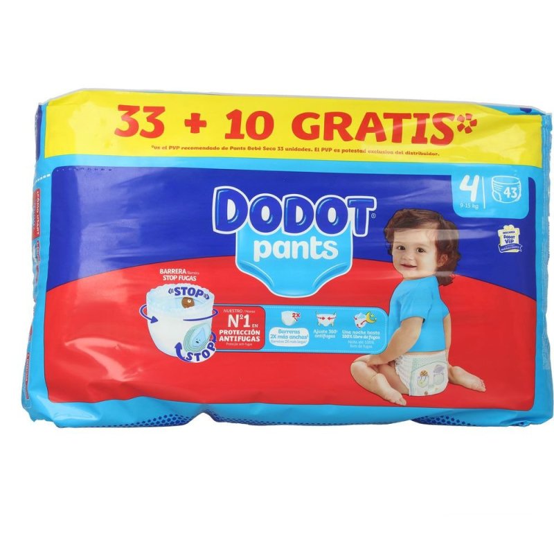 Dodot Pants pañal-braguita talla 4 9-15 kg 43 u