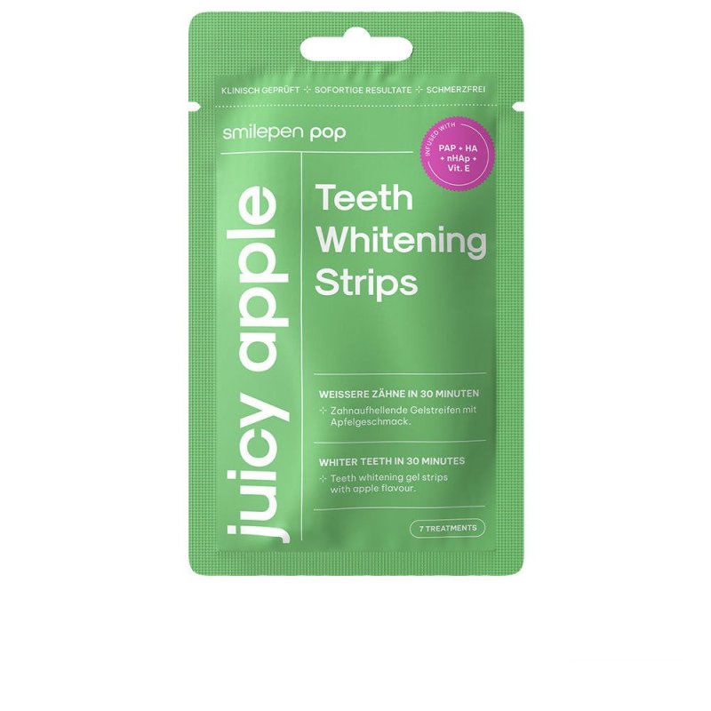Pop. tiras blanqueadoras sabor manzana 7 u