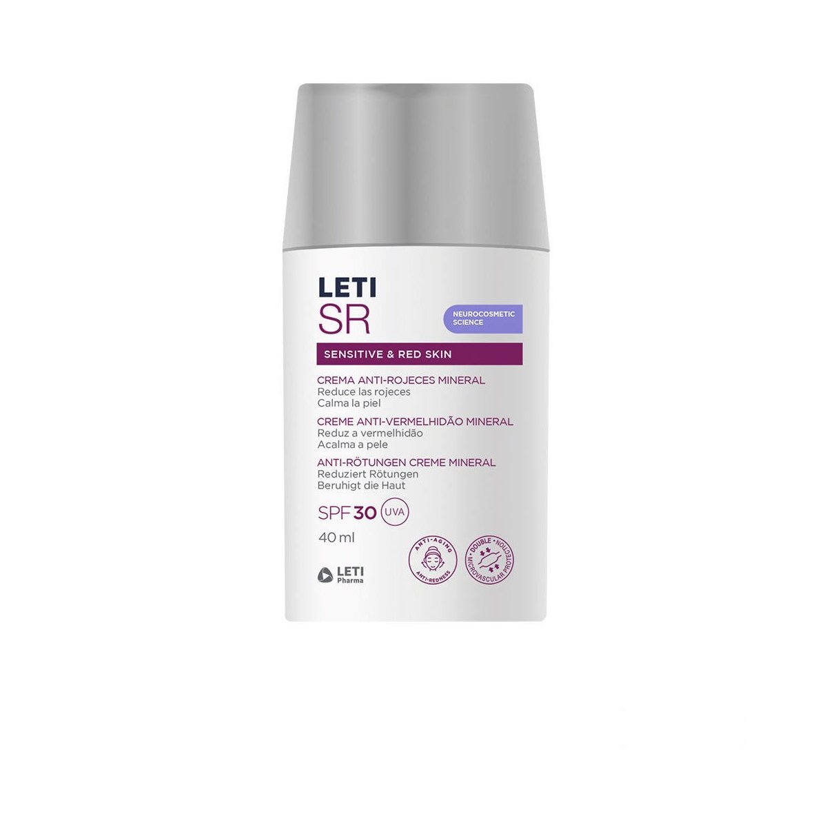Letisr Sensitive & Red Skin crema anti-rojeces mineral Spf30 40 ml