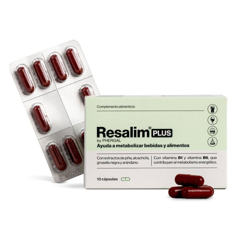 Resalim Plus complemento alimenticio metabolizador bebidas alimentos cápsulas 10 u