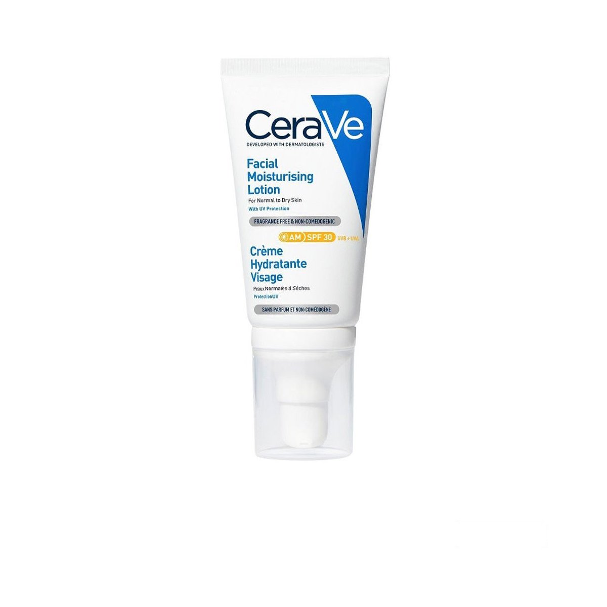 Loción hidratante facial para pieles normales y secas con alta protección uvb/uva Spf30 52 ml
