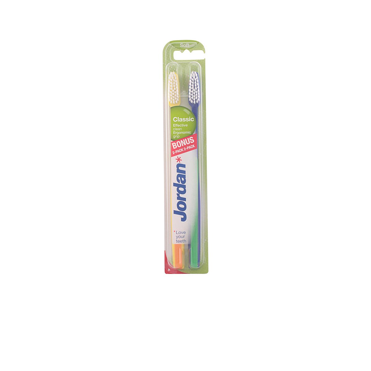 Jordan Classic cepillo dental duro 2 u