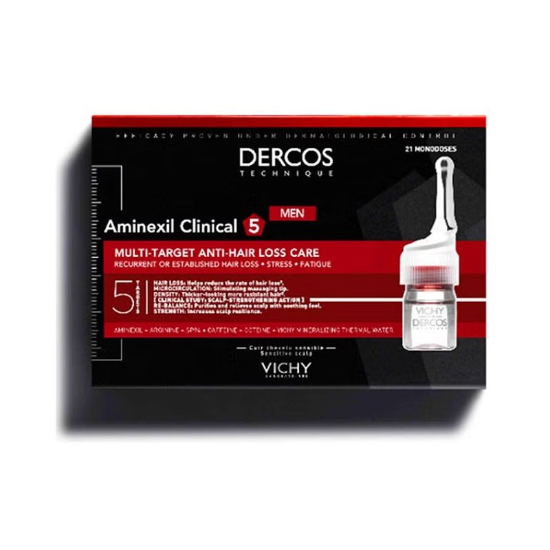 Dercos Technique Aminexil Clinical 5 Mujer, tratamiento anticaída fortalece y equilibra 21 x 6 ml