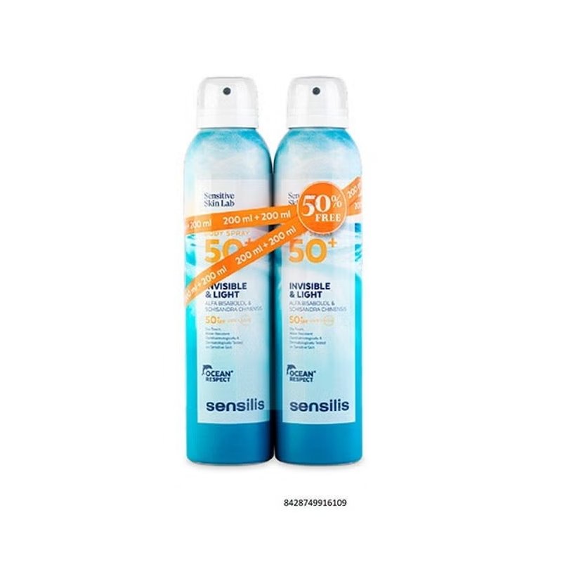 Invisible & Light spray corporal Spf50+ pack 2 x 200 ml
