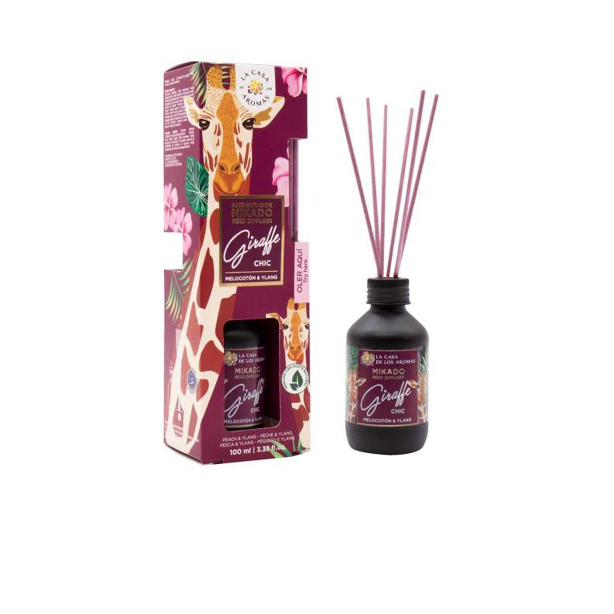 Ambientador mikado Giraffe Chic melocotón & ylang 100 ml