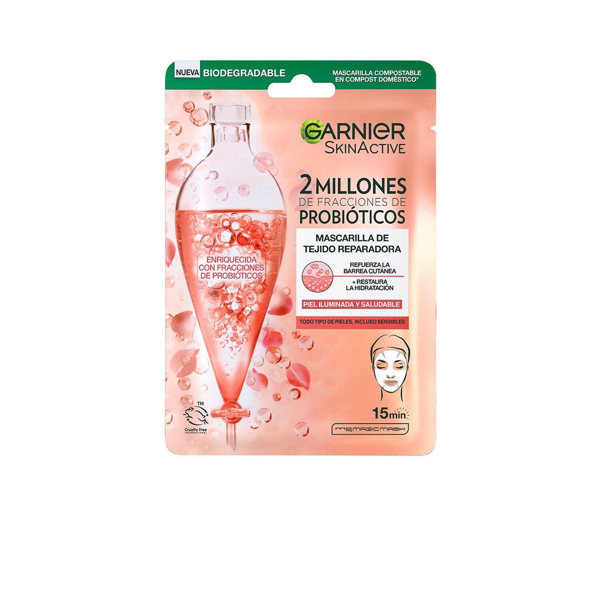 Skinactive Probióticos mascarilla tejido reparadora e iluminadora 1 u