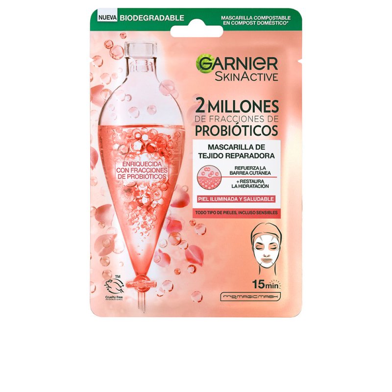 Skinactive Probióticos mascarilla tejido reparadora e iluminadora 1 u