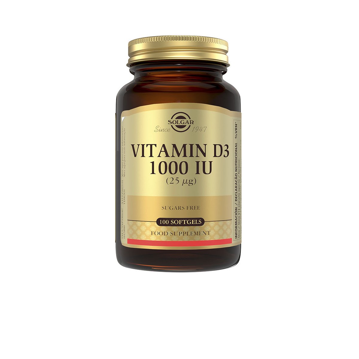 Vitamina D3 1000 Ui 25 µg cápsulas blandas 100 u