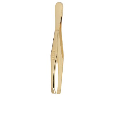 Pinza depilar punta recta dorada 1 u