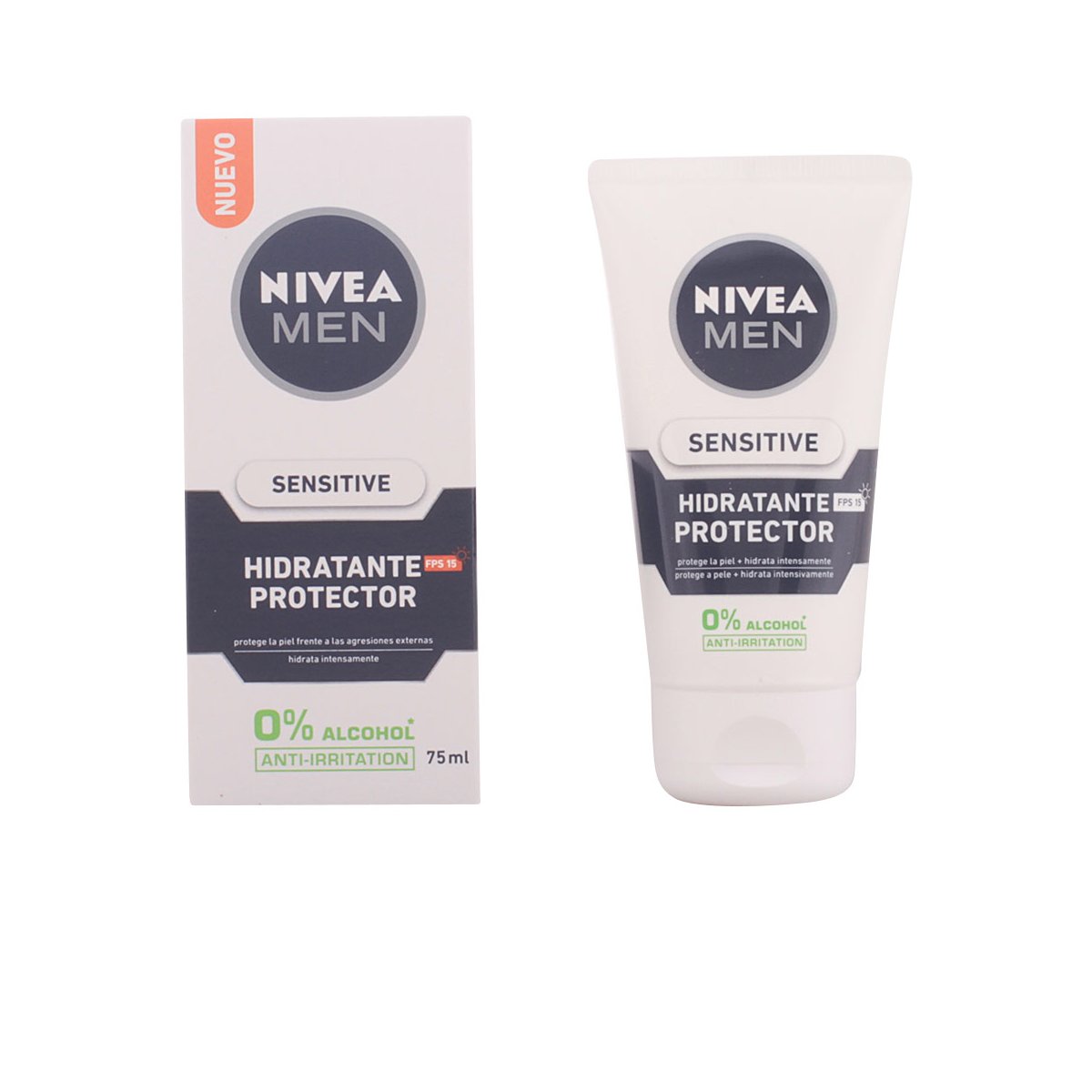 Men Sensitive protector hidratante 0% alcohol Spf15 75 ml