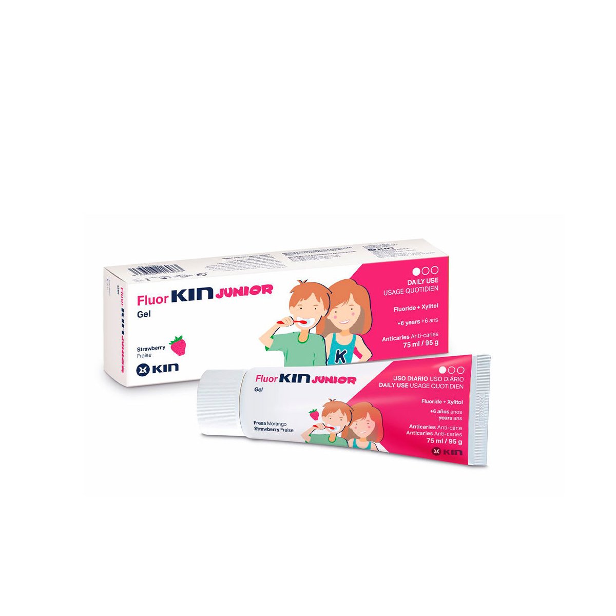 Fluorkin Junior gel dentífrico fresa 75 ml