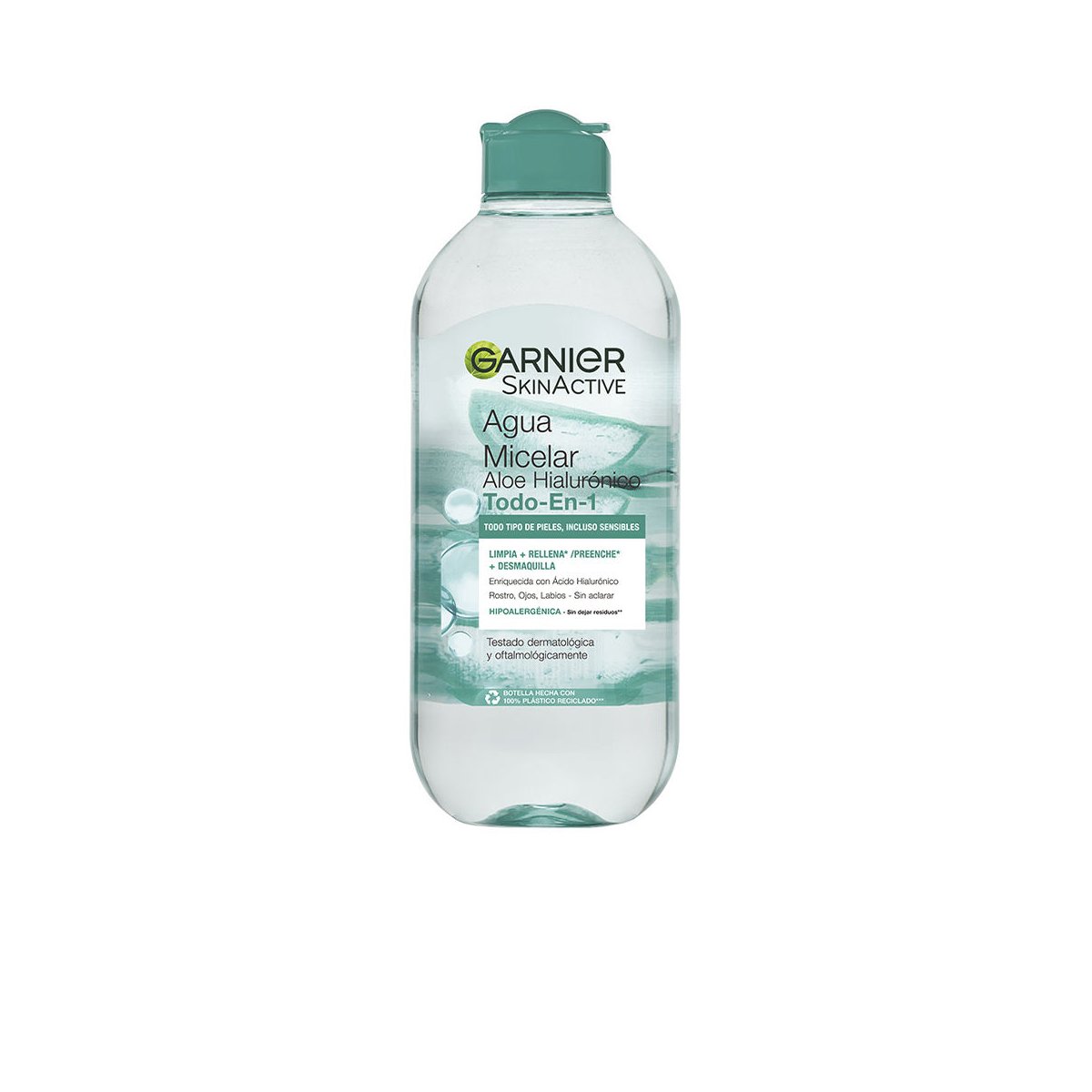 Skinactive agua micelar aloe hialurónico todo en 1 todo tipo pieles 400 ml