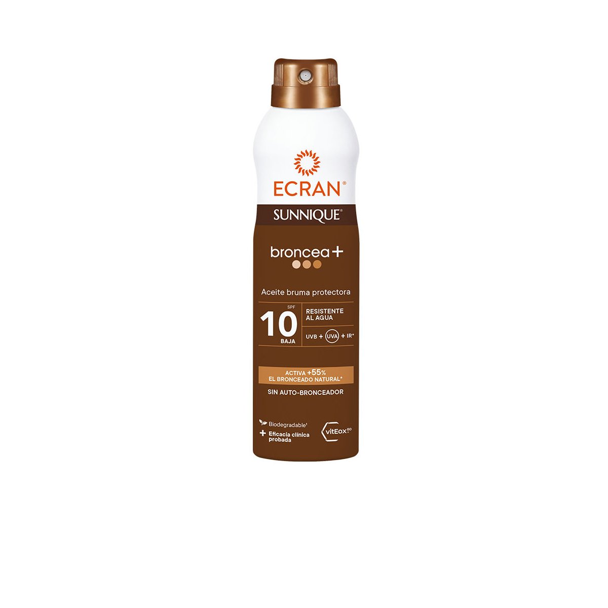 Ecran Sunnique Broncea+ aceite bruma Spf10 250 ml