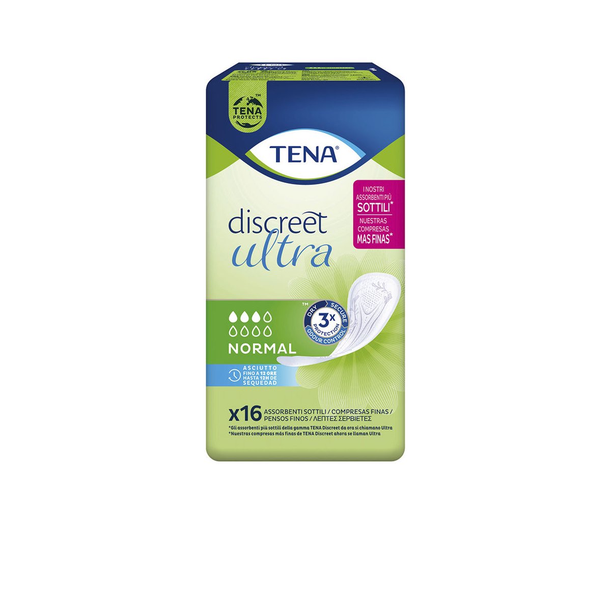 Discreet Ultra compresa incontinencia normal 16 u