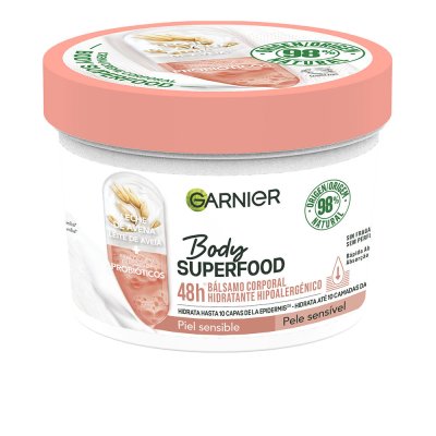 Body Superfood Avena bálsamo corporal hidratante hipoalergénico piel sensible 380 ml