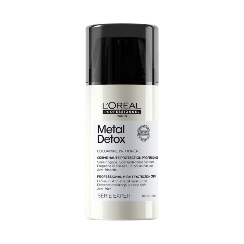 Metal Detox crema profesional sin aclarado de alta protección para cabello dañado 100 ml