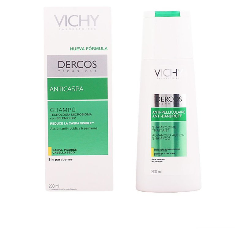 Dercos Technique champú anticaspa cabellos seco elimina la caspa y reduce los picores