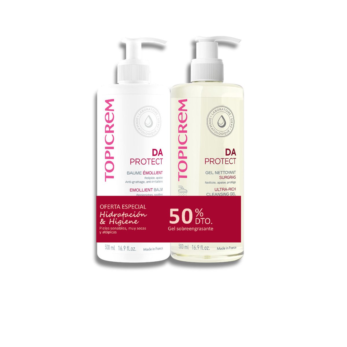 Da Protect Bálsamo Emoliente 500 ml + Gel Limpiador 500 ml Pack 2 pz