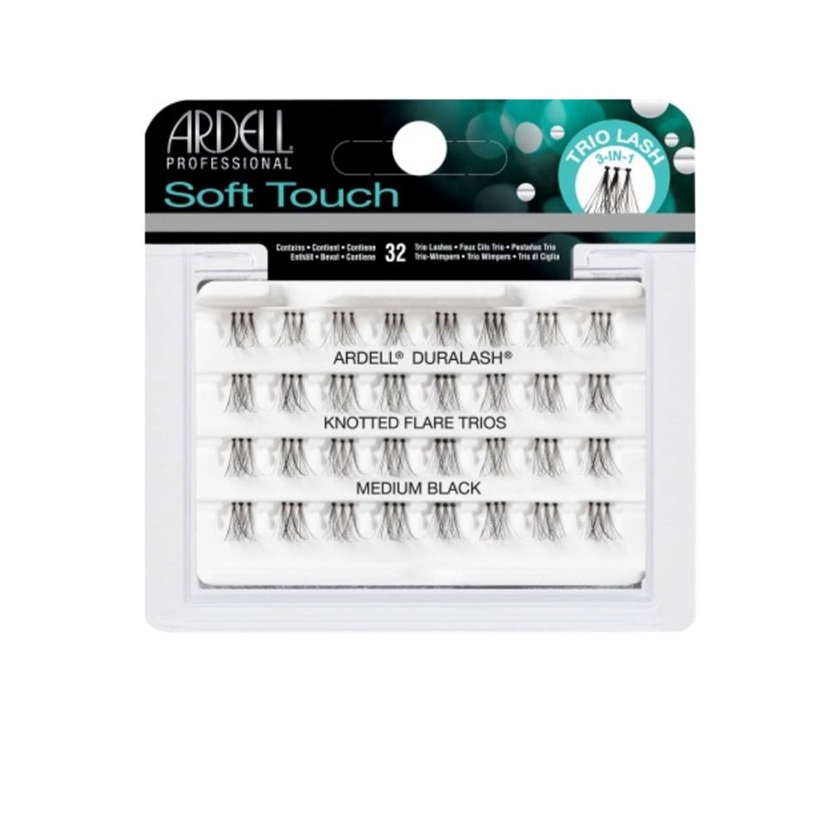 Ardell Lash Trios knot-free soft touch medium black 32 u