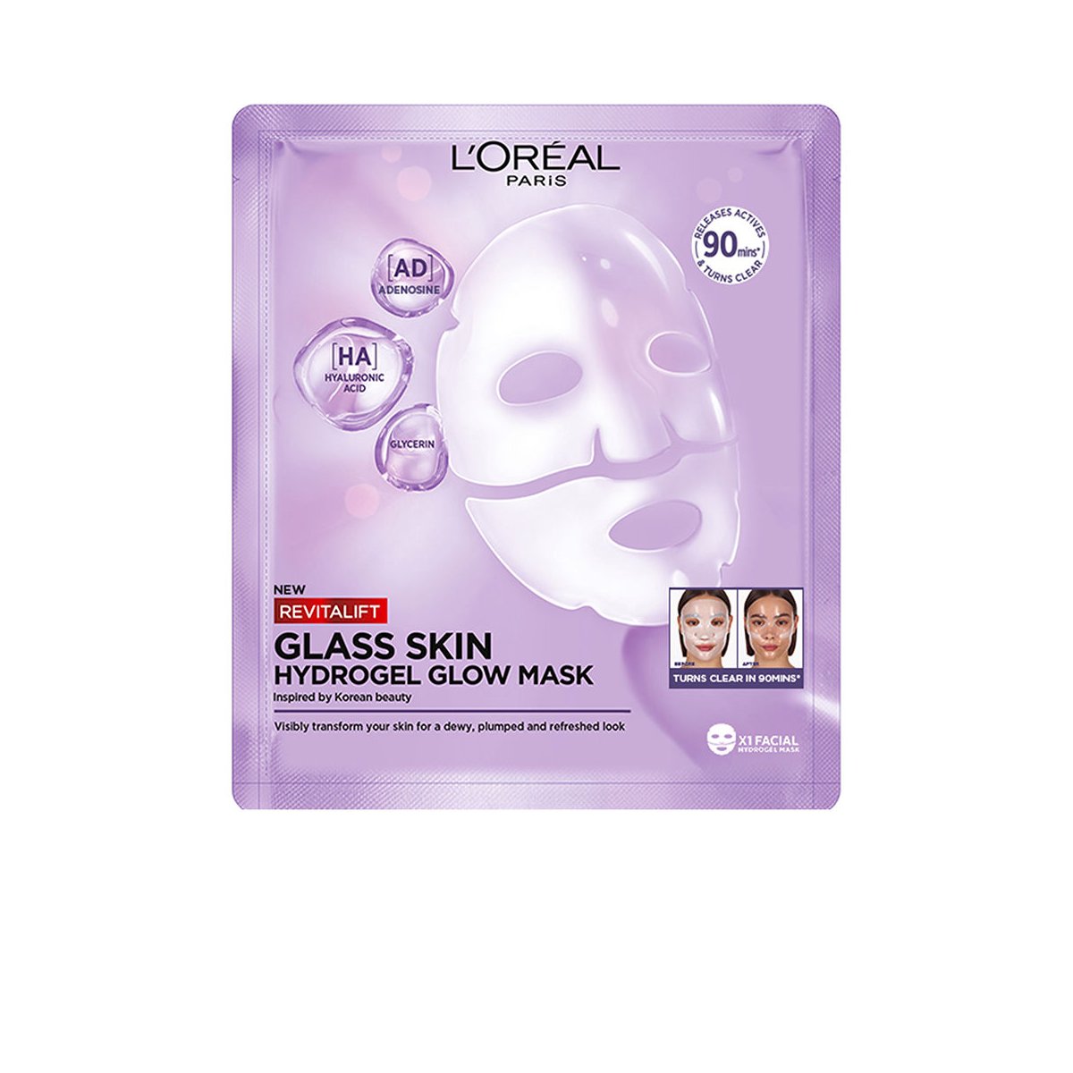 Revitalift Glass Skin hydrogel glow mask 1 u
