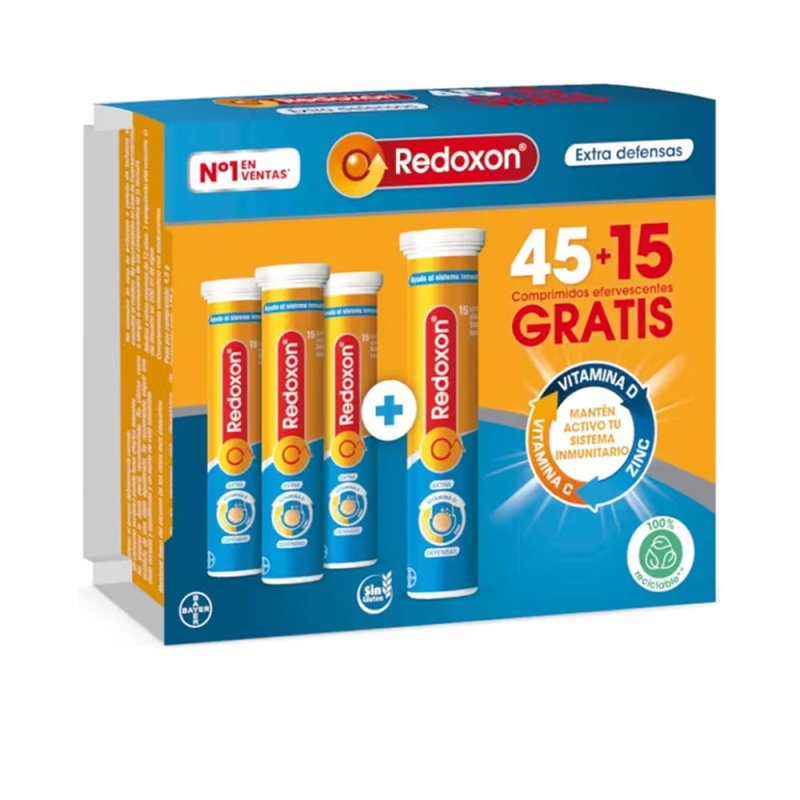 Redoxon Extra Defensas comprimidos efervescentes 45 + 15 60 u