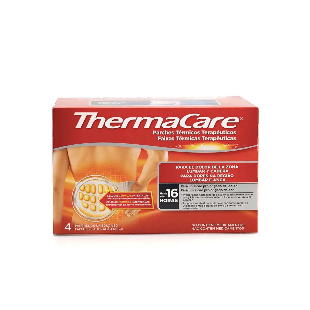 Thermacare lumbar cadera parches térmicos 4 u