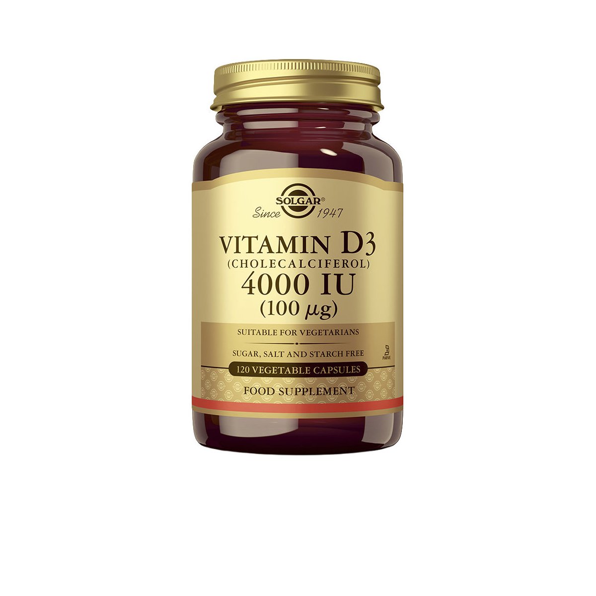Vitamina D3 4000 Ui 100 µg Colecalciferol cápsulas vegetales 120 u