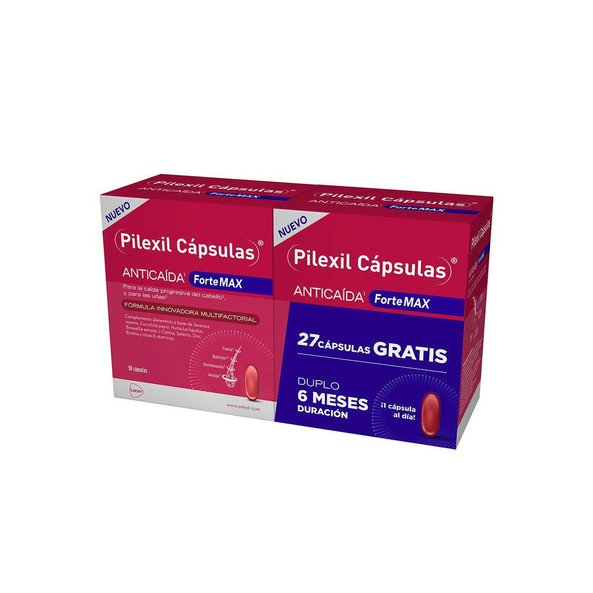 Pilexil Forte Max cápsulas anticaída pack 2 x 90 u
