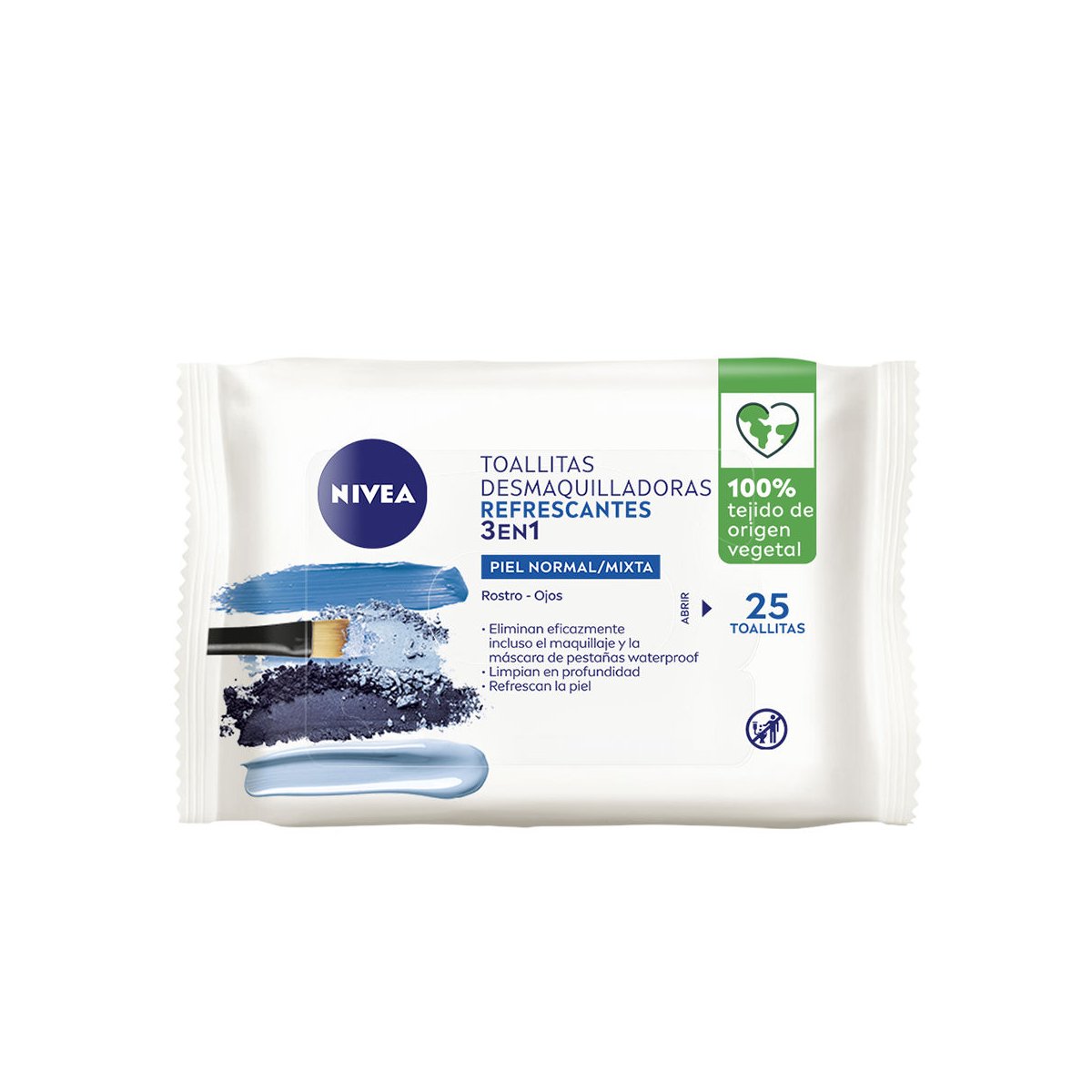Toallitas Desmaquilladoras refrescantes 3 en 1 25 u