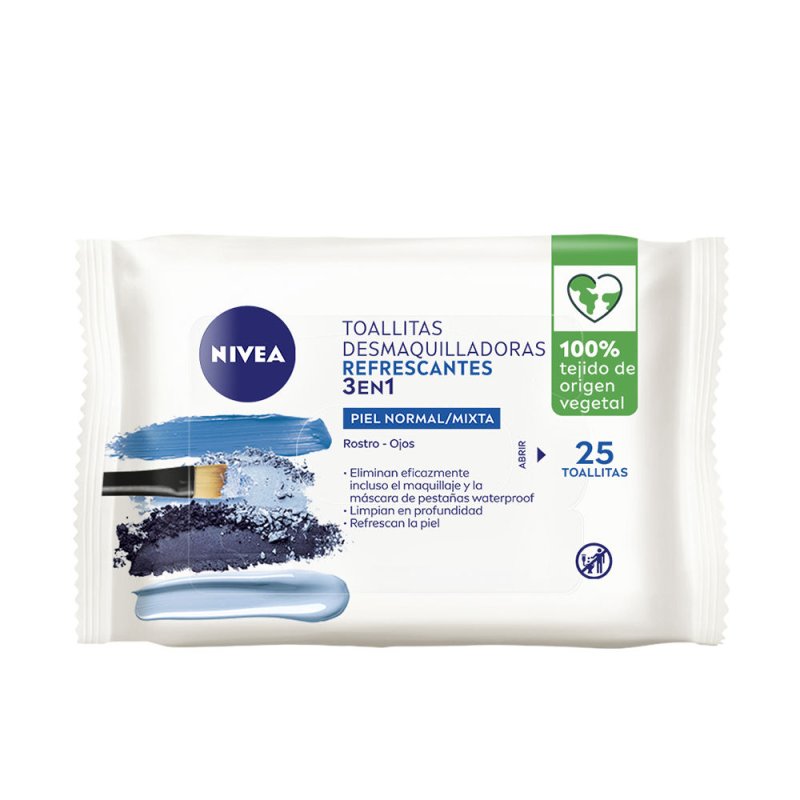 Toallitas Desmaquilladoras refrescantes 3 en 1 25 u