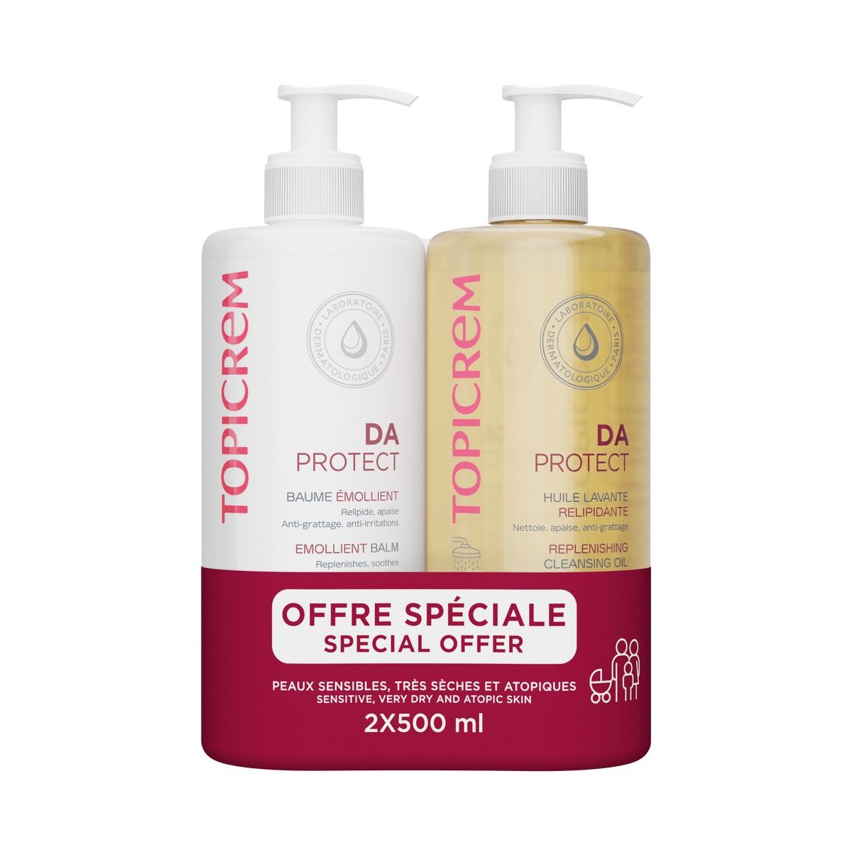 Da Protect Bálsamo Emoliente 500 ml + Gel Limpiador 500 ml Pack 2 pz