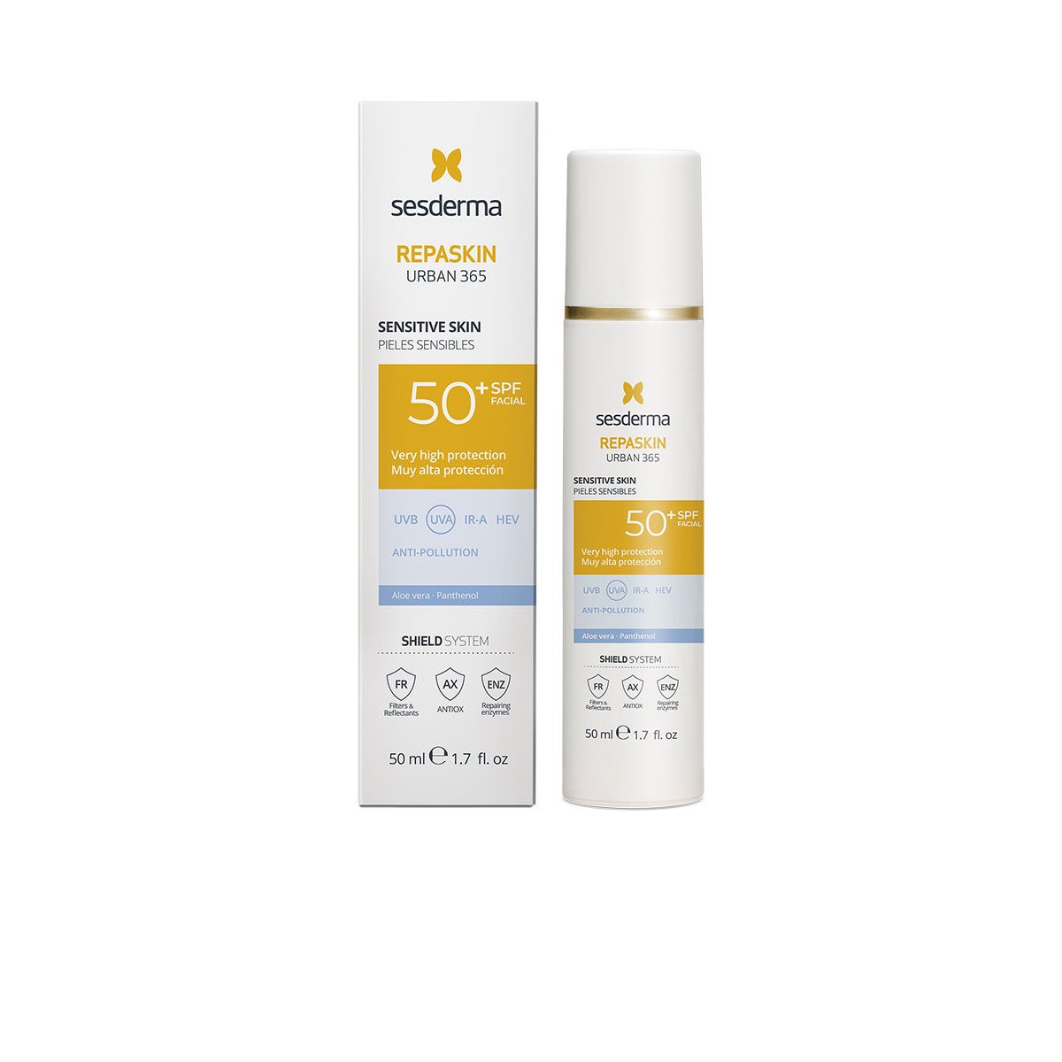 Repaskin Urban 365 fotoprotector piel sensible Spf50+ 50 ml
