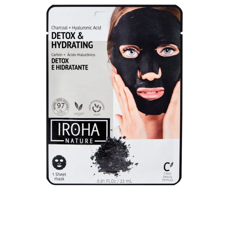 Detox Charcoal Black tissue facial mask 1use 1 u