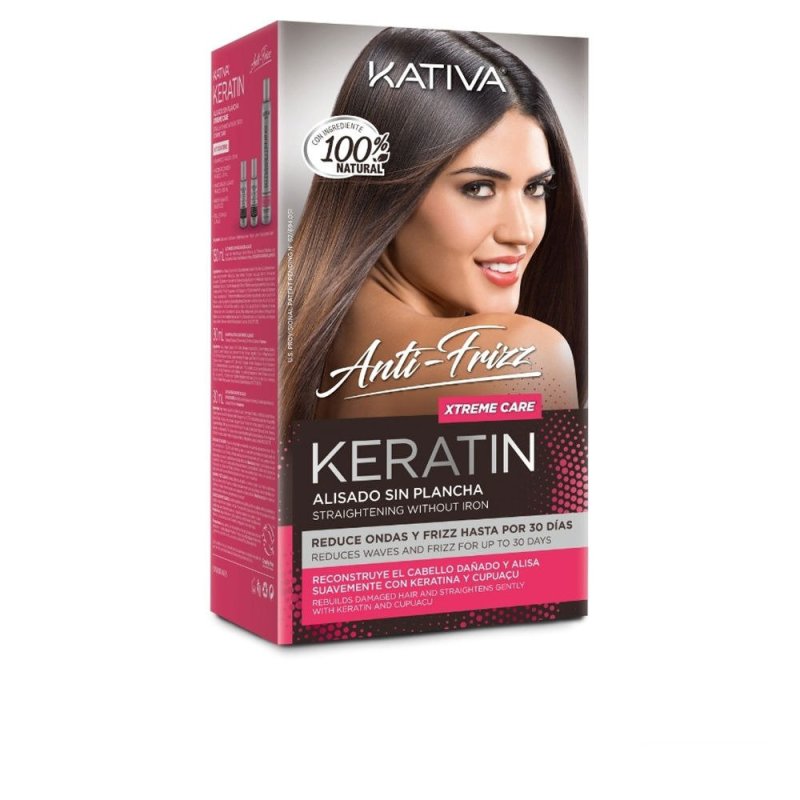 Keratin Anti-Frizz alisado brasileño sin plancha xtrem care 30 días 3 u