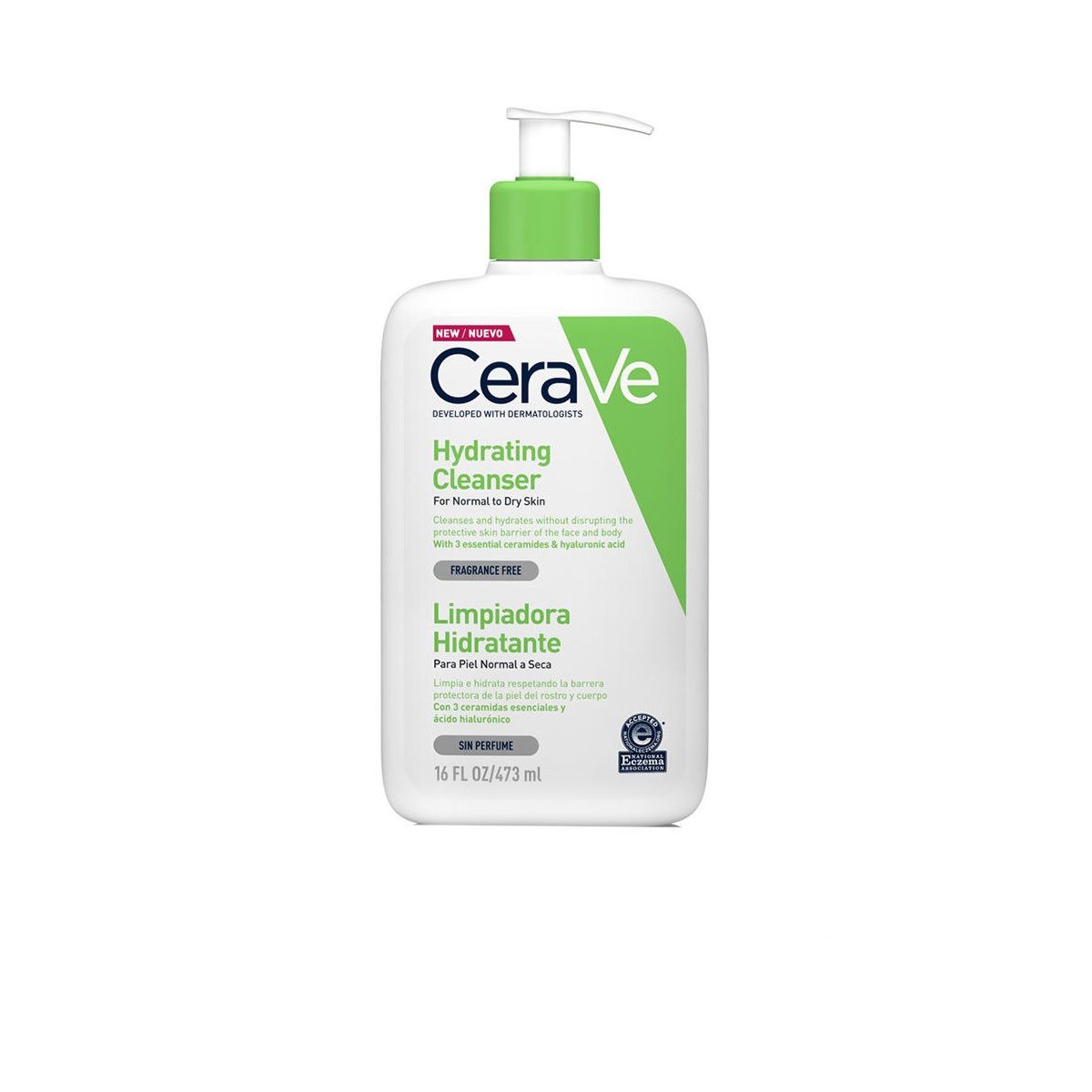 Limpiador Hidratante para piel normal y seca con tres ceramidas y ácido hialurónico