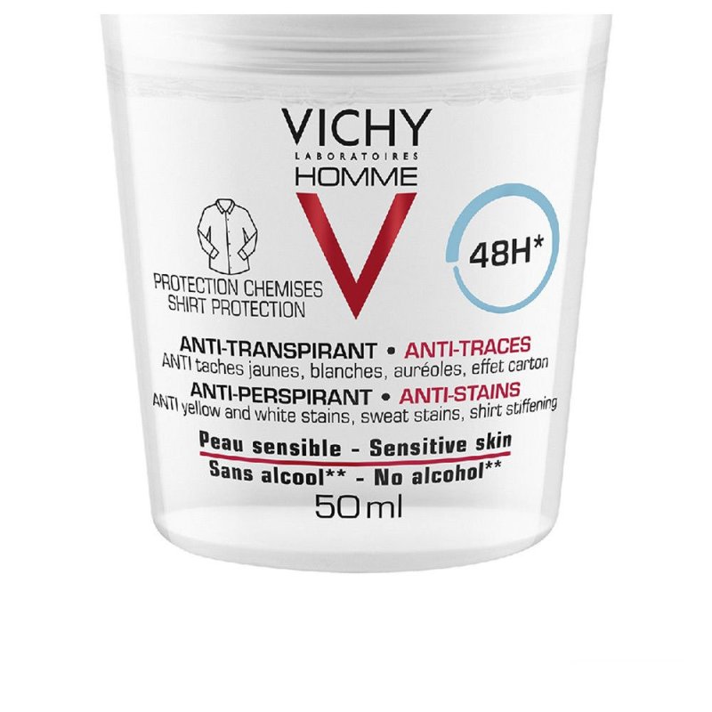 Hombre desodorante bola Antimanchas 48H, hipoalergénico, pieles sensibles 50 ml